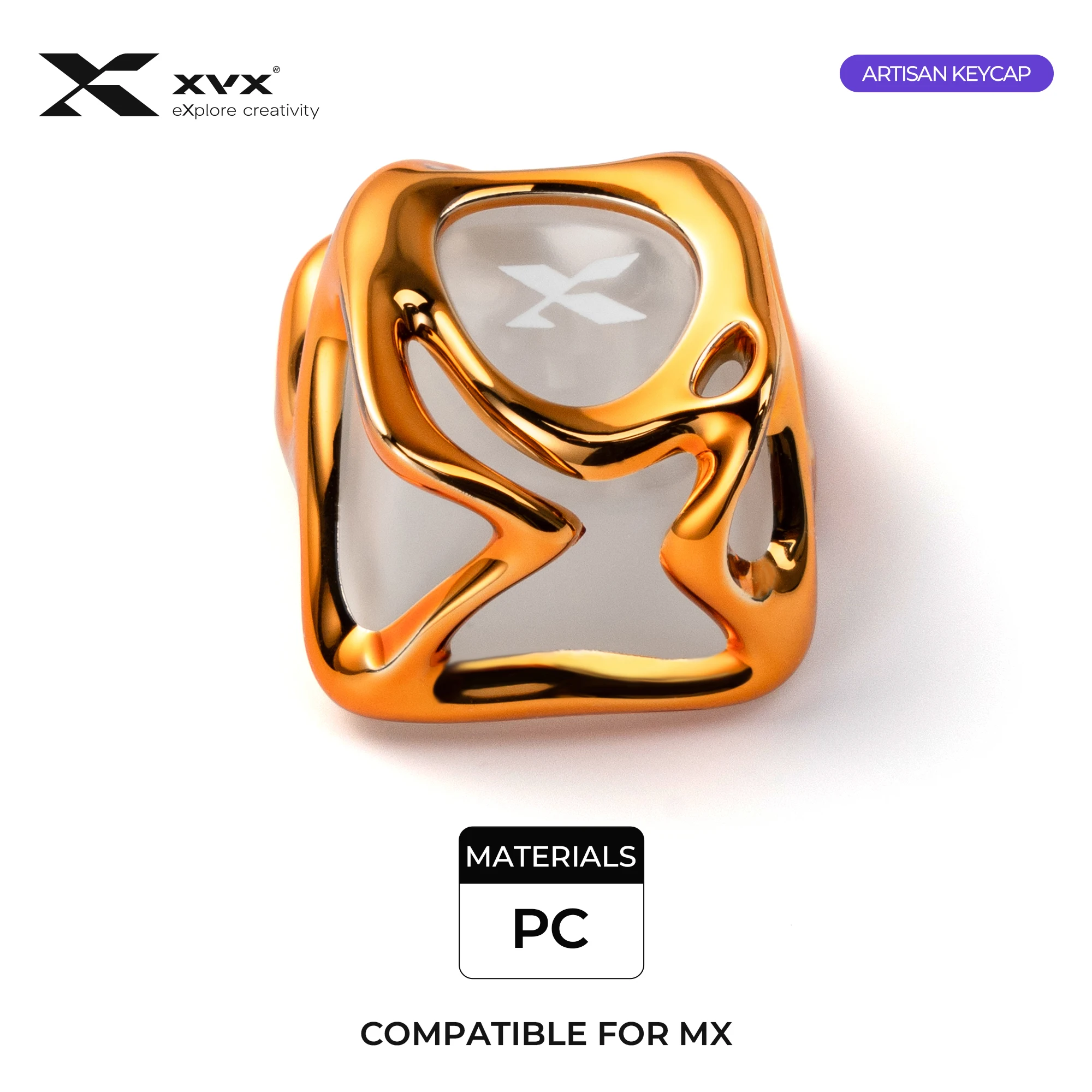 

XVX Metal Texture Electroplating Translucent Custom Keycaps Gaming Mechanial Keyboard DIY Accessories