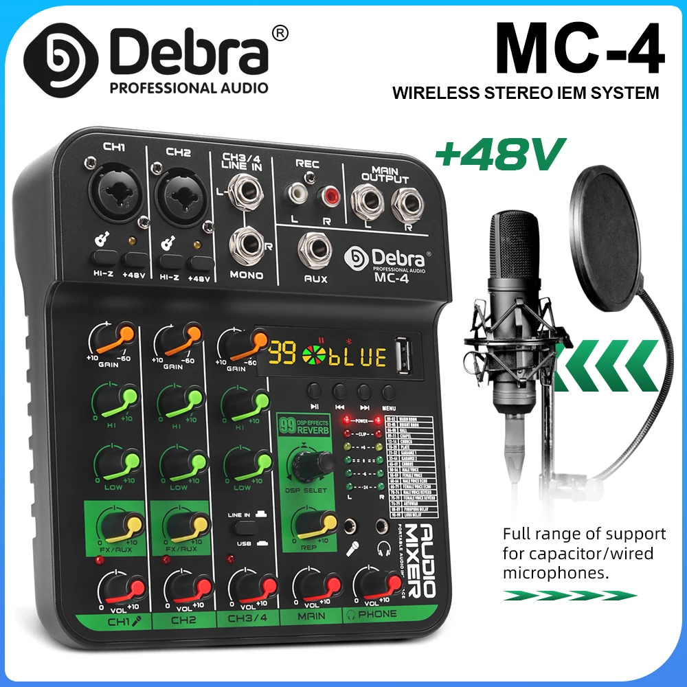 Debra MC4 Professional Mixing Console - Bluetooth
