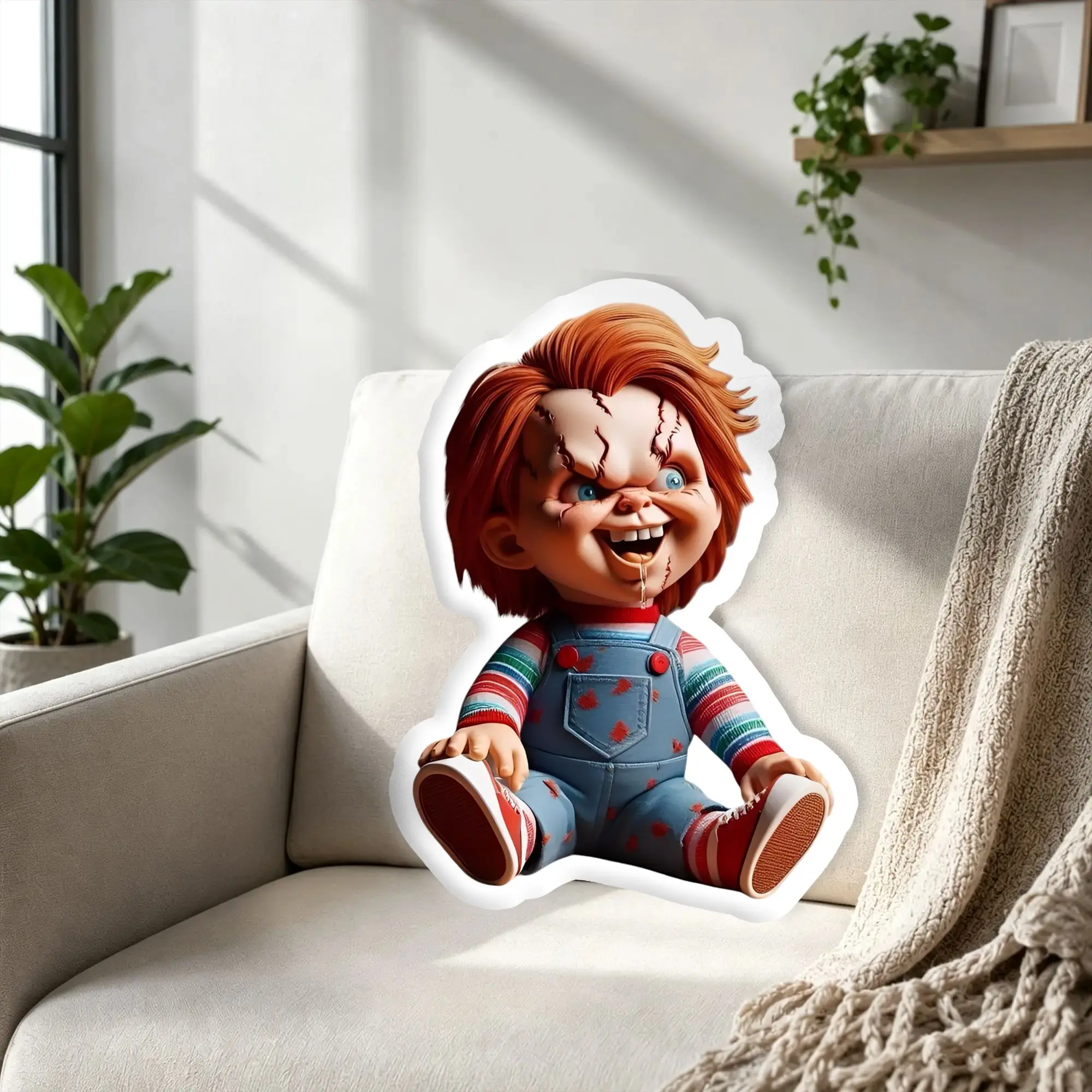 Custom Super Funny B-Brides of Chuckys Throw Pillows Soft Good Guys Plush Cushions Pillow for Bed Sofa Decoration Home