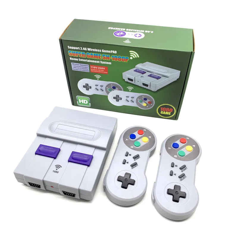 Super HD Output For SNES Retro Classic Handheld Video Game Player TV Mini Game Console Built-in 1080 Games with Dual Gamepad