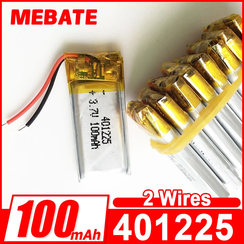 3.7V 100mAh Lithium Polymer Lipo Rechargeable Battery 401225 For MP3 Bluetooth Smart Watch MID Headset Headphon Recorder