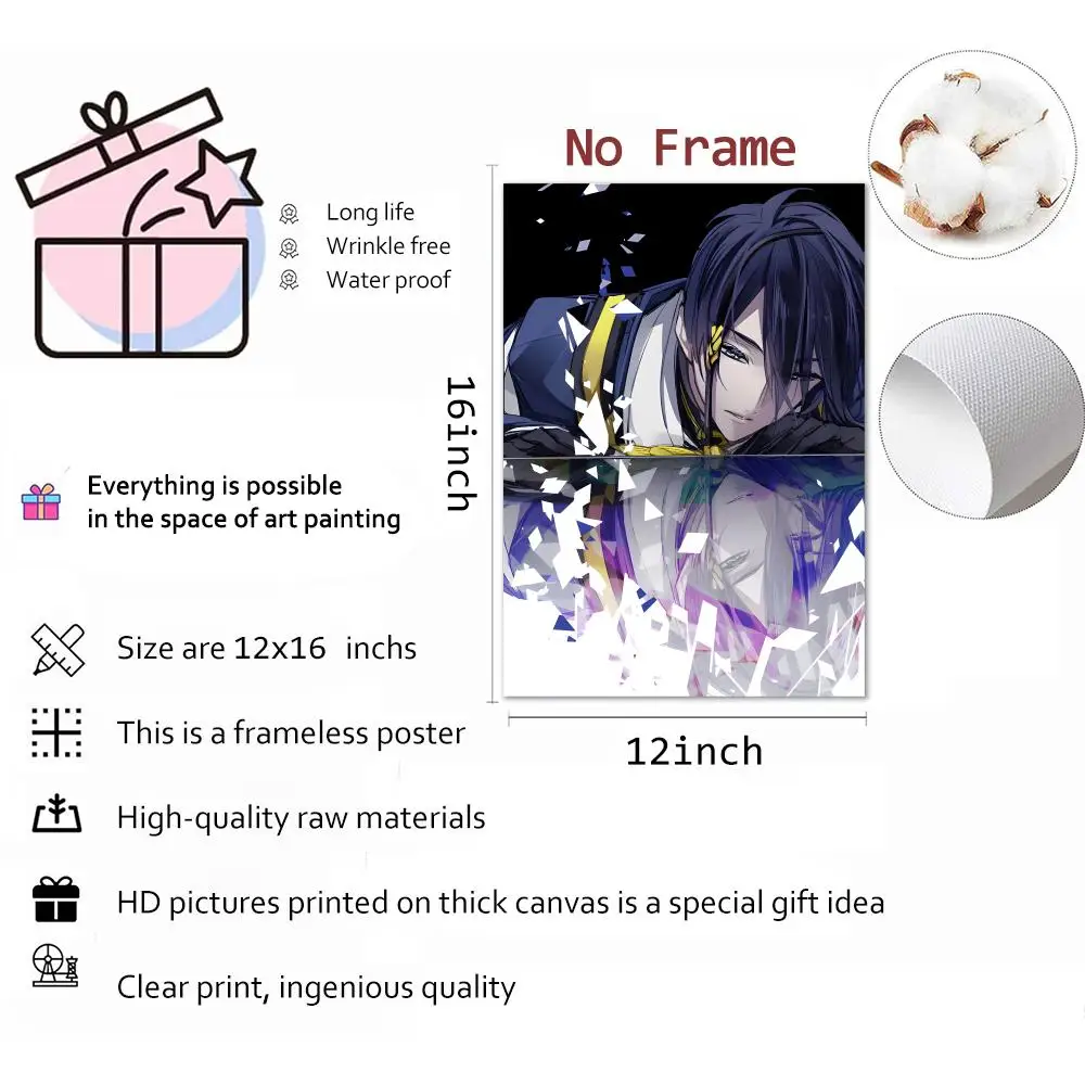 Classic Game Touken Ranbu Painting Calligraphy Wall Art Mural Living Room Canvas Decor Gifts