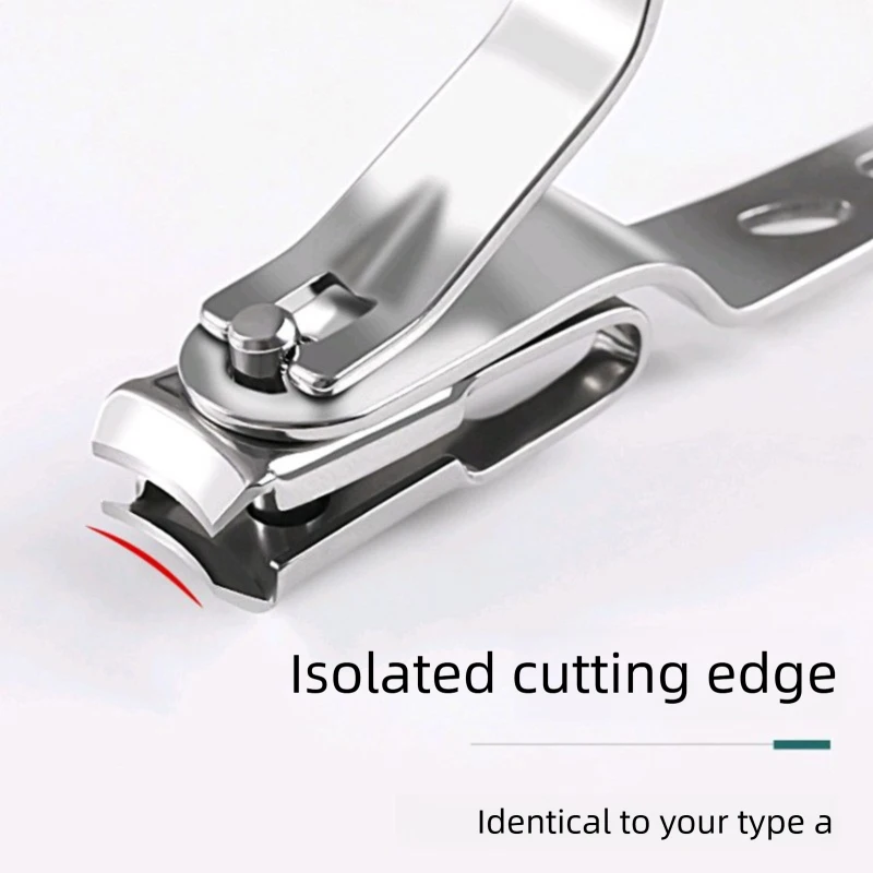 Single Stainless Steel Nail Clipper with 360° Rotatable Head, Anti-Splash Large Small Manicure Cutter