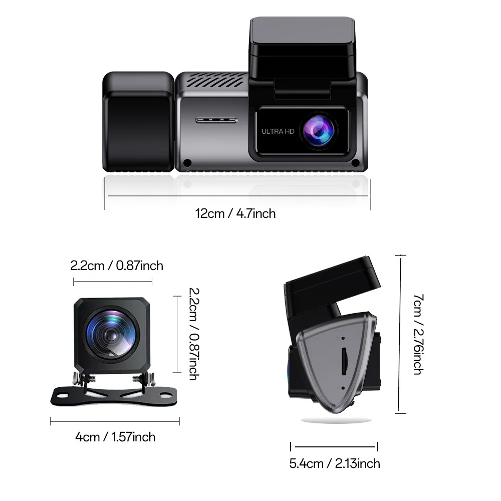 360-degree Rotating Lipstick-shaped 2K Ultra-high-definition WiFi Mobile Phone Interconnection GPS Dual-recording Dashcam