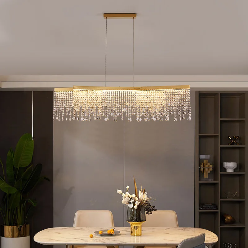 

Led Creative Crystal Chandelier For Dining Room Gold Design Hanging Lamp Luxury Home Decor Indoor Lighting 2021 Cristal Lustre