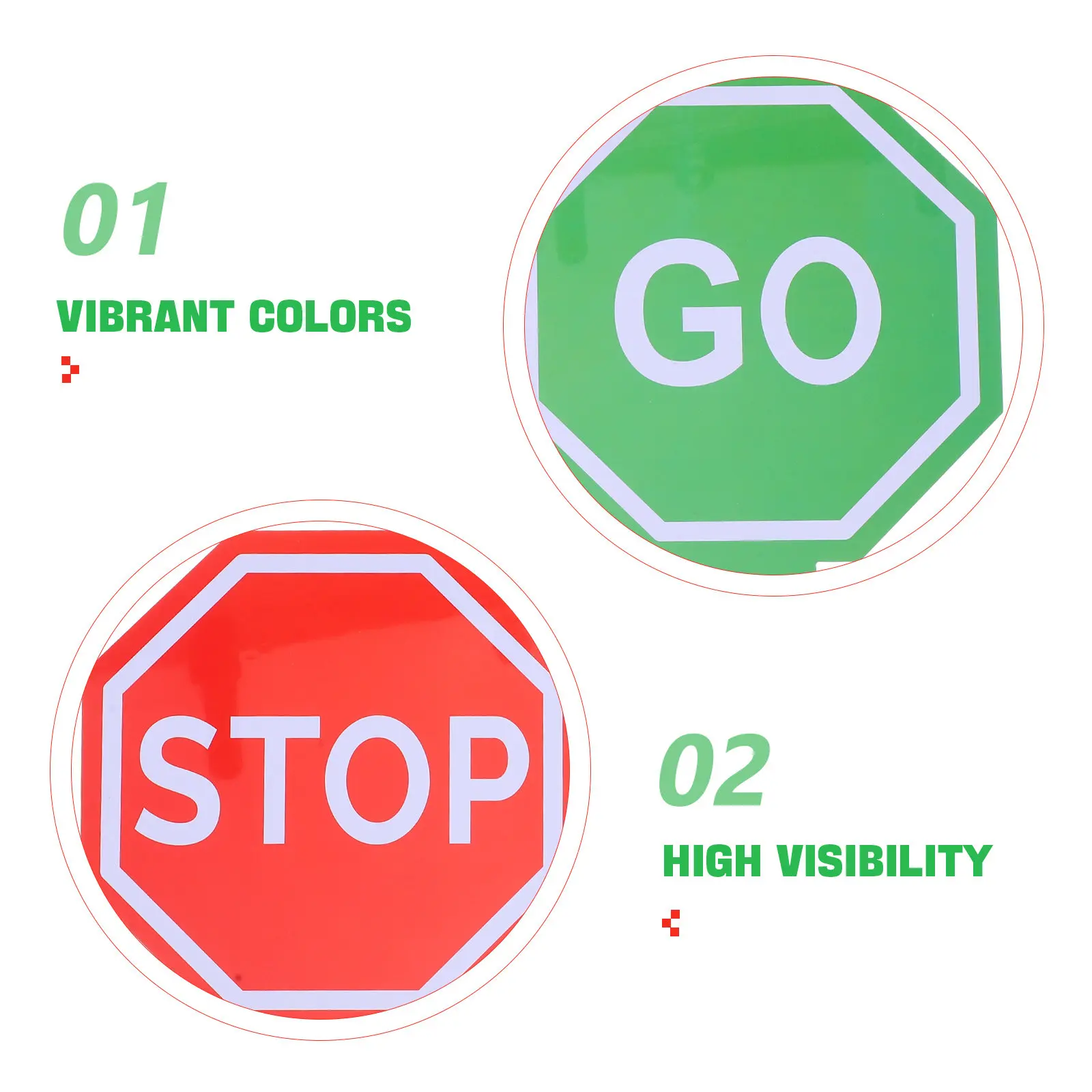 2Pcs Traffic Control Paddles Double-Sided Red Boards for Learning Road Safety Lightweight Indoor