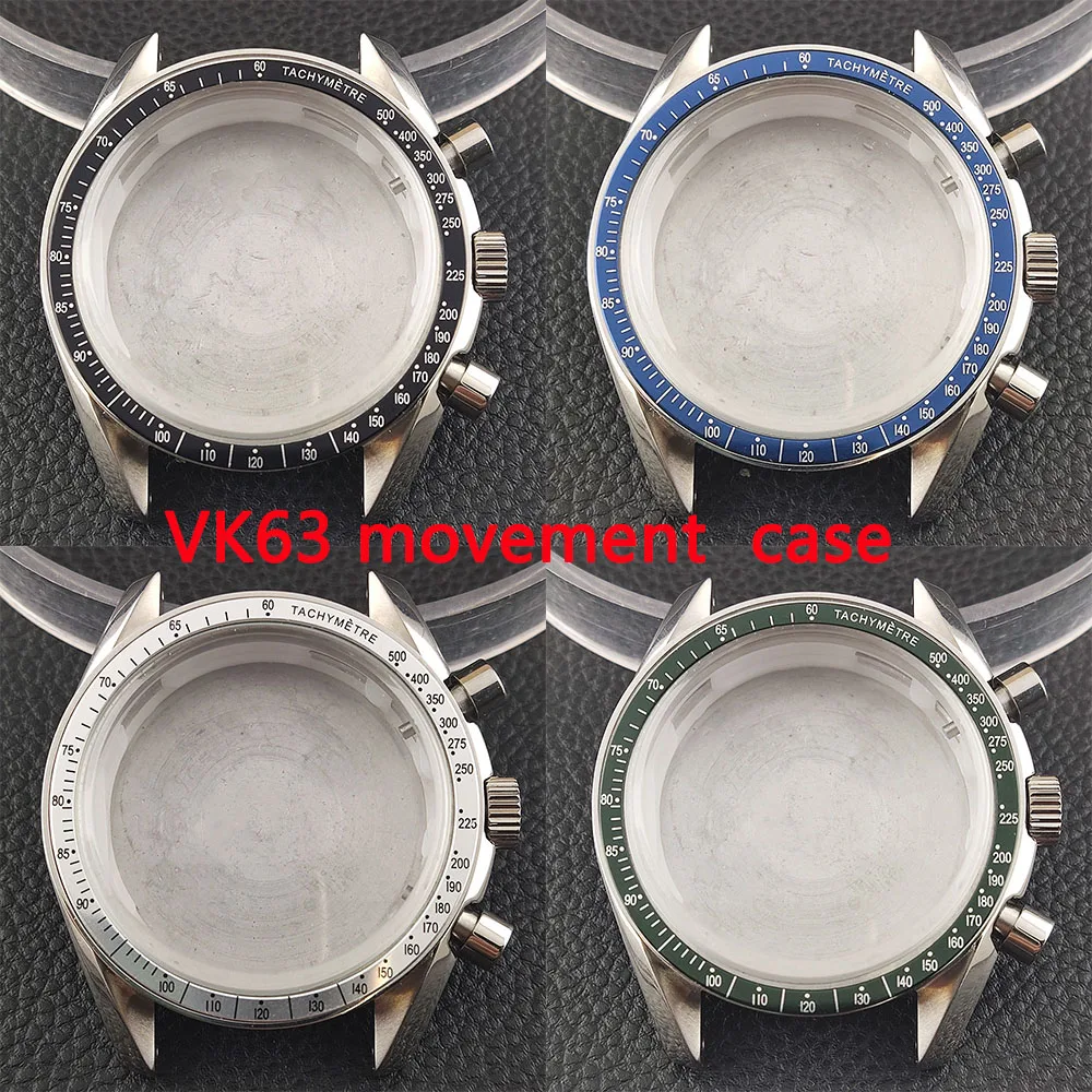 High quality men's watch 39.9mm stainless steel case VK63 movement watch accessories suitable for 20mm strap and case watch acce