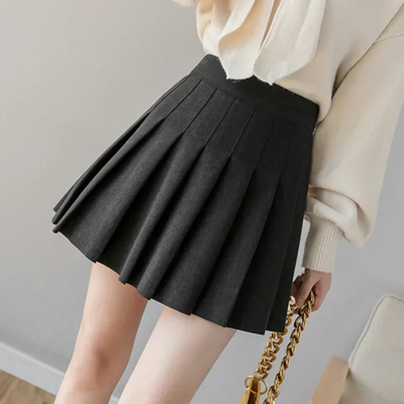 Pleated Skirt Female Autumn and Winter New Fashion High-waist A-line Short Skirt Pants Are Thin and Versatile Casual Skirt