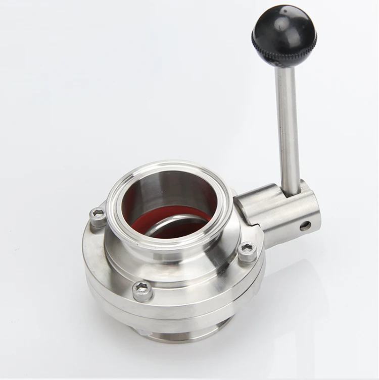 Tri Clamp Butterfly Valve Stainless Steel 1.5 2 3 4 19/25/38/51/63.5/76/102mm Homebrew Beer Sanitary Silicon Washer