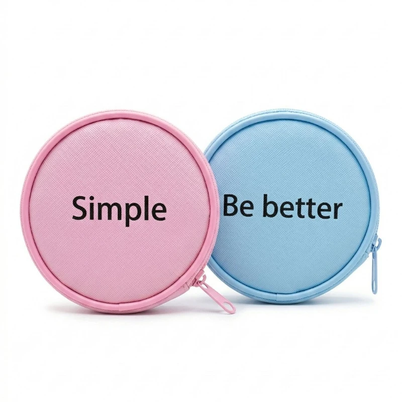 Mini Round Coin Purse Classic PU Leather Portable Small Wallet Versatile Change Pouch for Daily Use