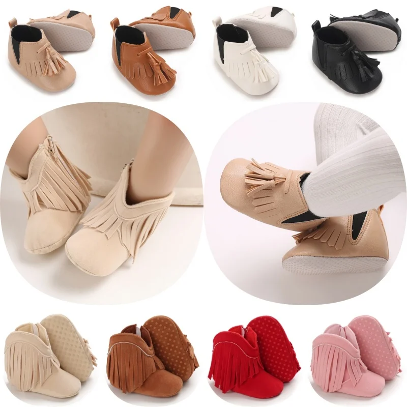 

0-18M New Fashionable Tassel Children's Shoes Theme Solid Color Casual Sports Shoes Soft Bottom Anti slip Preschool Shoes First
