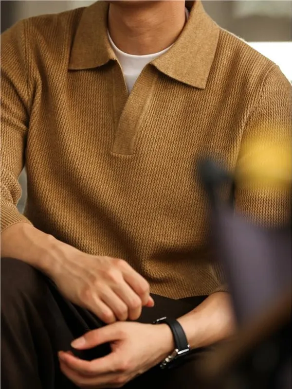 

Retro American Sle Knitted irt Men's Autumn Winter New Heavyweight Warmth Sweatirt Coat Owl Collar Men's Faion