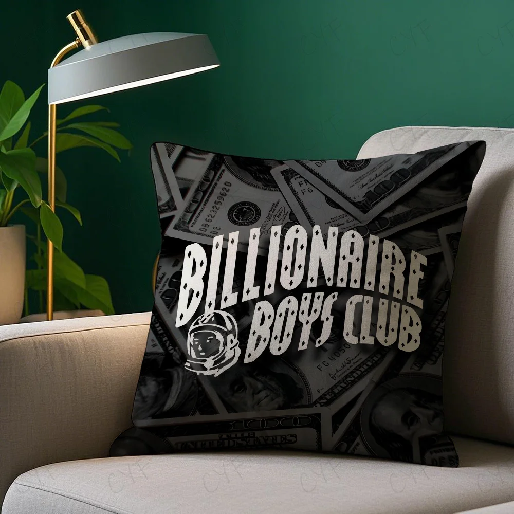 B-Billionaire B-Boys Club Pillow Case Anti-dustmite Pillow Invisible zipper silky short plush Sofa cushion cover