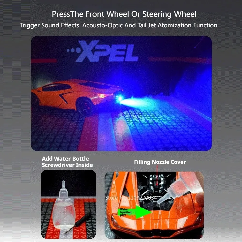 1:24 Lambor Revuelto Legierung Sportwagen Druckguss Modell Spielzeug Türen Geöffnet Sound Licht Zurückziehen Miniatur Autos Freund Urlaub Geschenk – Detail 21