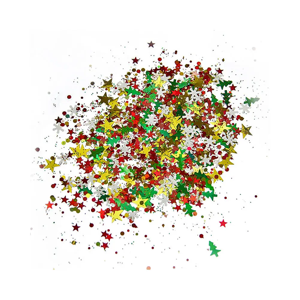 

Christmas Shimmering Powder Sequins 2 Packs 20g Glitter Confetti Decor Party Holiday Scatters Bright Color Merry Christmas
