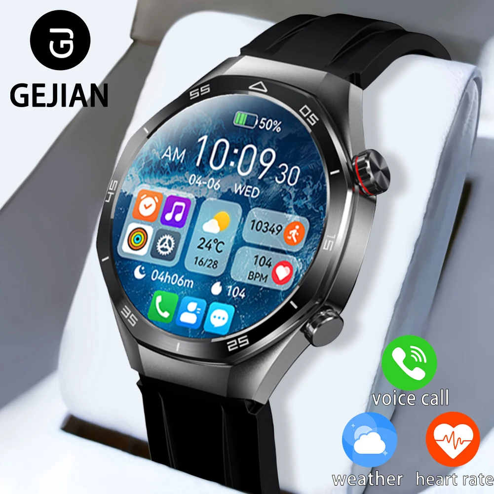 

GEJIAN новые 5,1 Bluetooth-подключенные часы с вызовом 1,52 дюйма, разрешение 360*360, мониторинг сердечного ритма и сна, деловые мужские часы