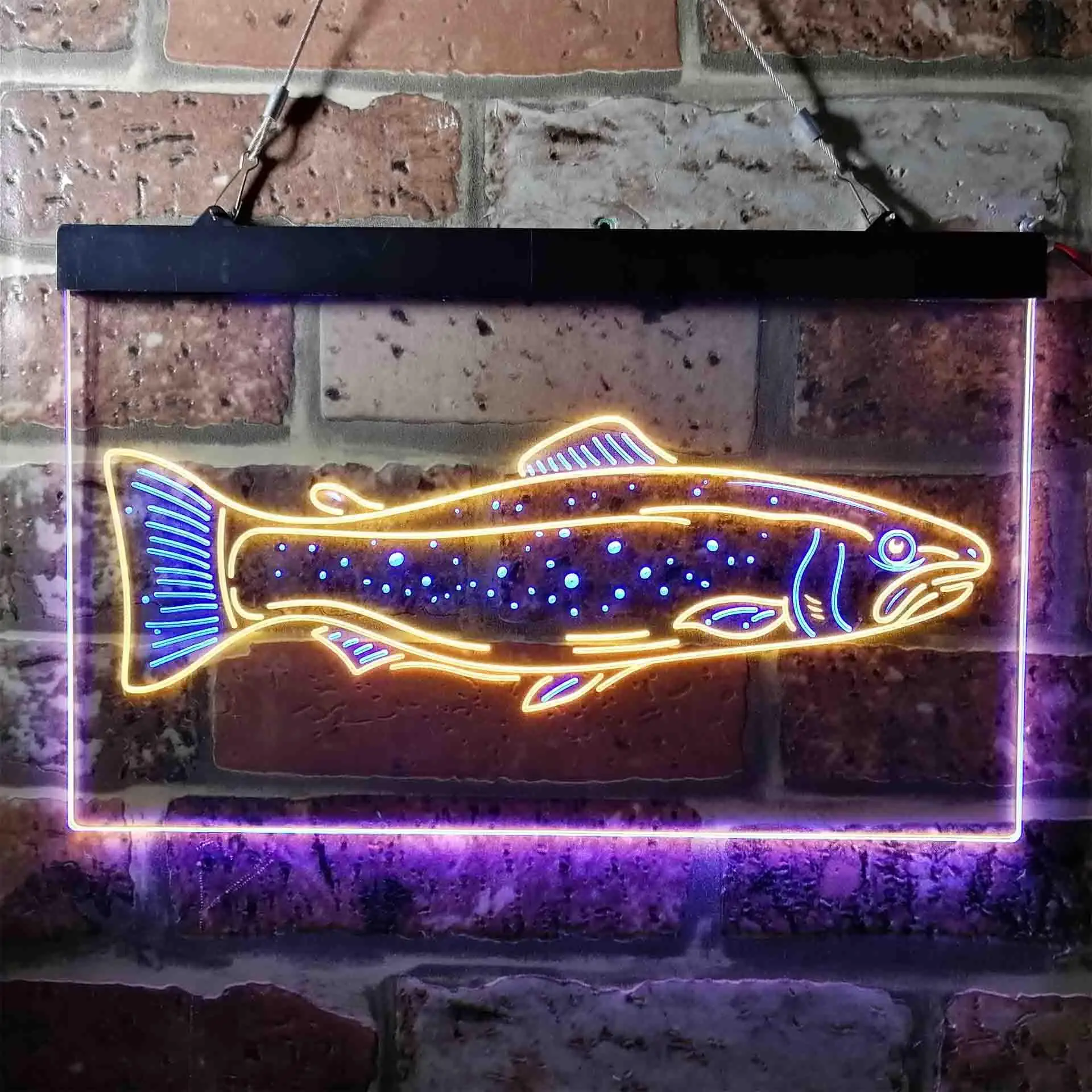 Trout Fish Dual Color Led Neon Sign st6-i3728