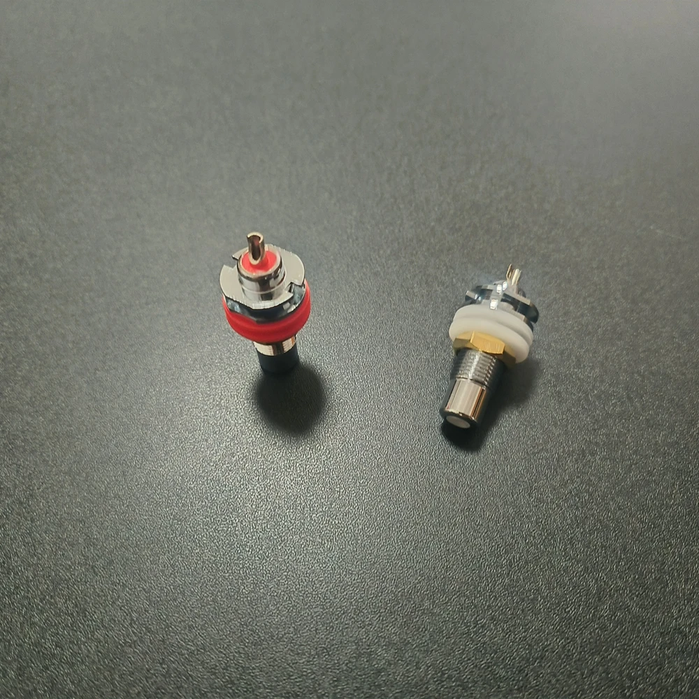 CARDAS RCA-Buchse, weiblicher Stecker, brandneues, authentisches, rhodiumbeschichtetes, verlängertes Audio-Chassis-Panel, RCA-Adapter-Set, 4-teilig – Detail 4