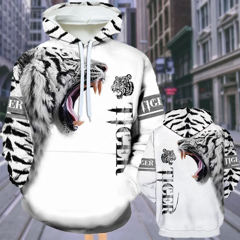 

Men's Hoodies Sweatshirt Autumn New Animal Tiger 3D Print Tracksuit Casual Streetwear Pullover Hip Hop Jackets Coat Men Clothes