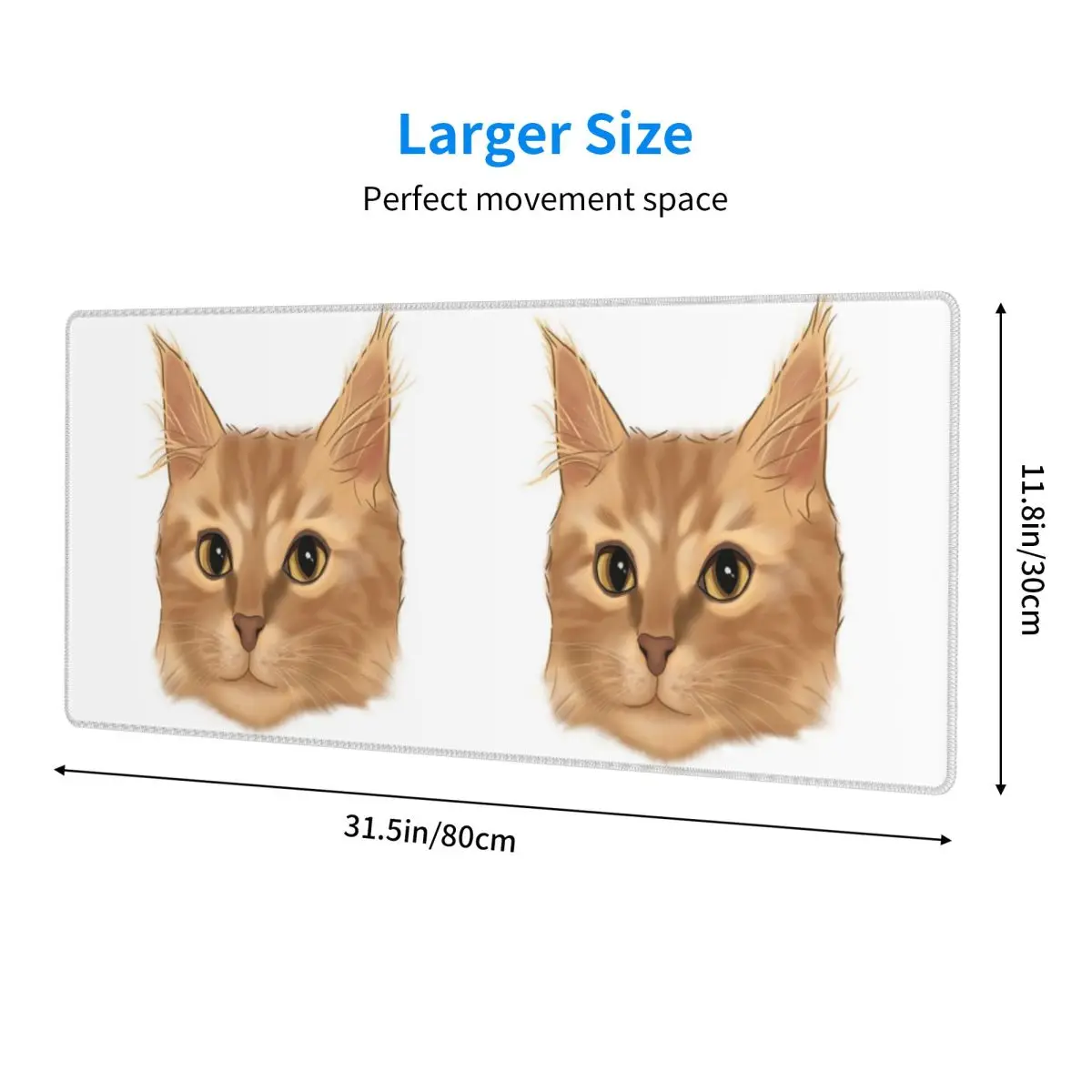 Large Mouse Pad Orange Tabby Cat Portrait Gamer PC Laptop Mats Keyboard Carpet Computer Gaming Office Accessories Desk Mat