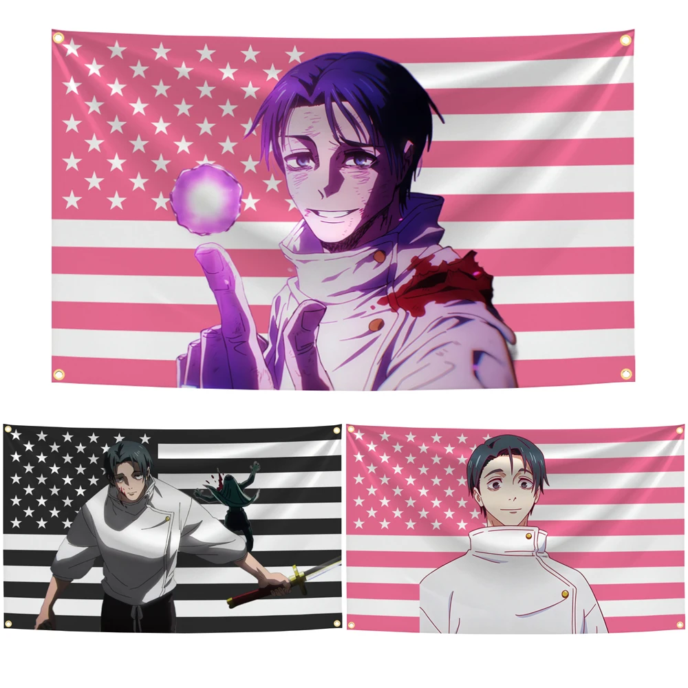 Okkotsu Yuta American Anime Flag Tapestry Outdoor Decor Jujutsu Kaisen Flags Decorative Home Objects Decoration Garage Hanging