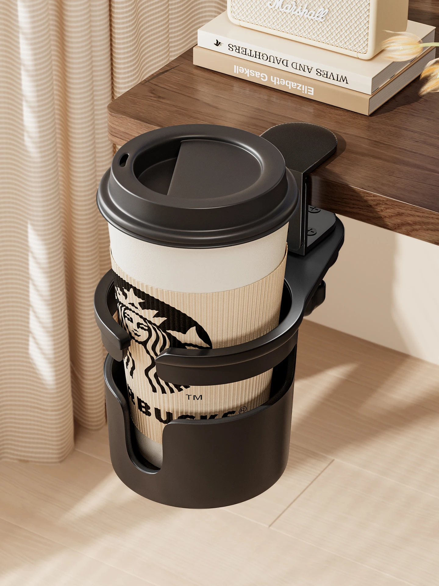 

Office Desk Cup Holder Fixed Coffee Cup Braet Book Desk Special Water Cup Tray Organizer Desktop Accory by Suobai