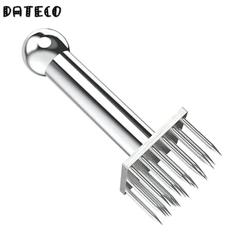 Stainless Steel Meat Needles Pounders with Wooden Handle Profession Meat Tenderizer Needle For Beef Tender Steak Kitchen Tools