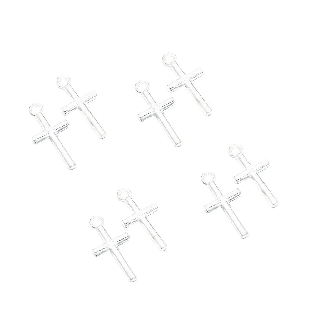 

100Pcs Cross Pendant Alloy Jewelry Making Components DIY Charms Craft Findings Silver Tone Vintage Pendants for Necklaces