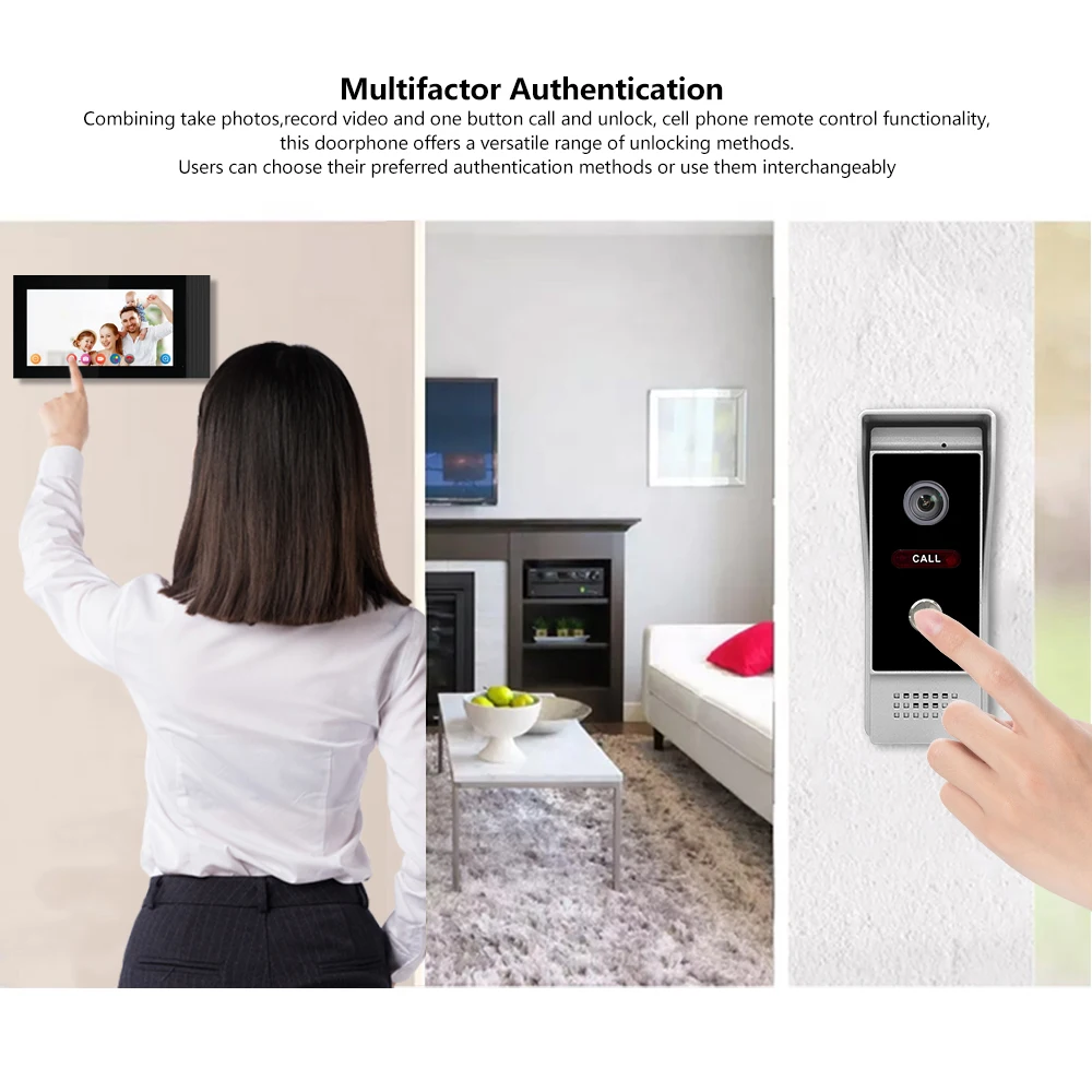 32g TF card Tuya smart home door bell 7-Inch AHD 1080P Video Intercom Doorbell System Capture Video Intercom