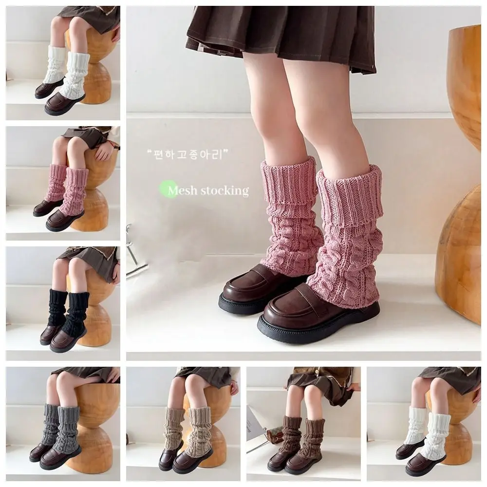 

Cute Japanese Style Children's Twist Leg Warmers JK Harajuku Leg Socks Lolitas Woolen Knitted Leg Cover Autumn/Winter
