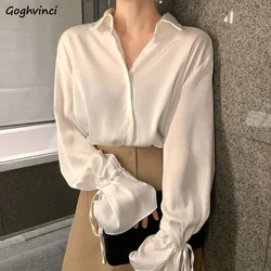 Blouses Women Lacing Flare Sleeve Solid Elegant Chiffon Shirts Womens Retro Ladies Designer Chic Fashion Tops Streetwear Stylish