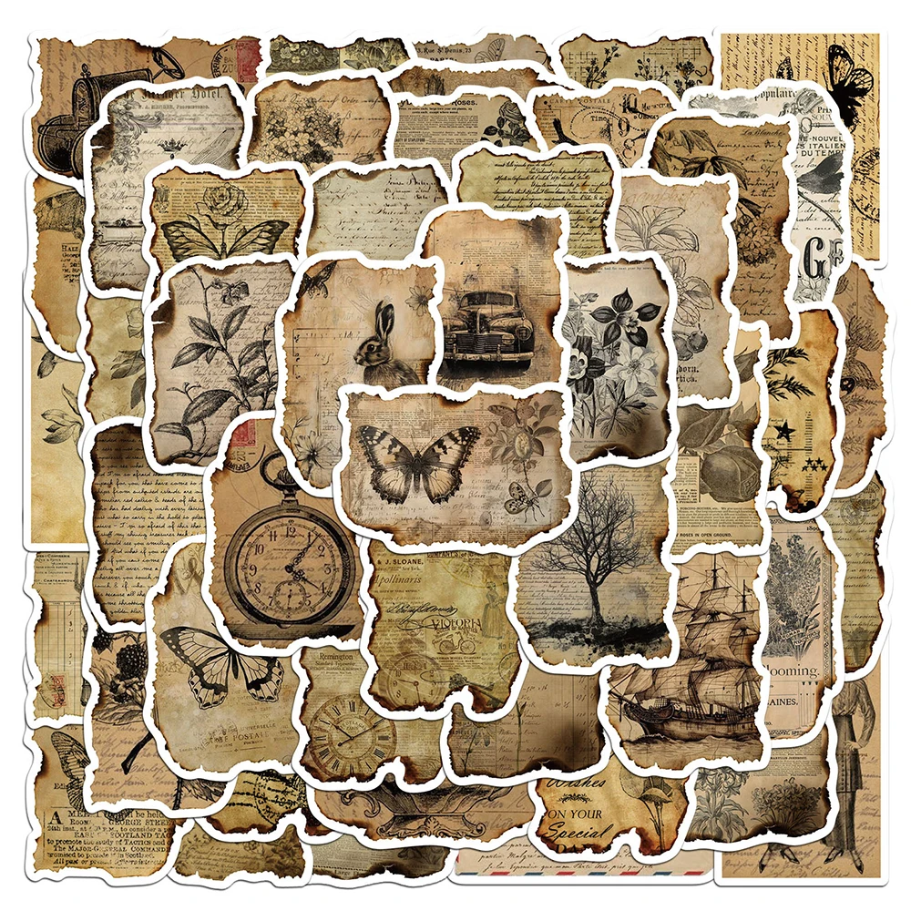 10/30/50pcs Retro Simple Manuscript Graffiti Stickers Cartoon Decoration Decals for Notebook Laptop Suitcase Cool Vinyl Sticker