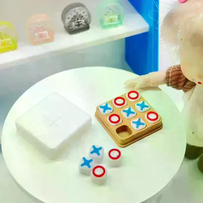 /Cna/Tic Tac Toe Game Dollhouse Accessories Miniature Board Game Set For 1:12 Scale Doll House Living Room Decor Mini