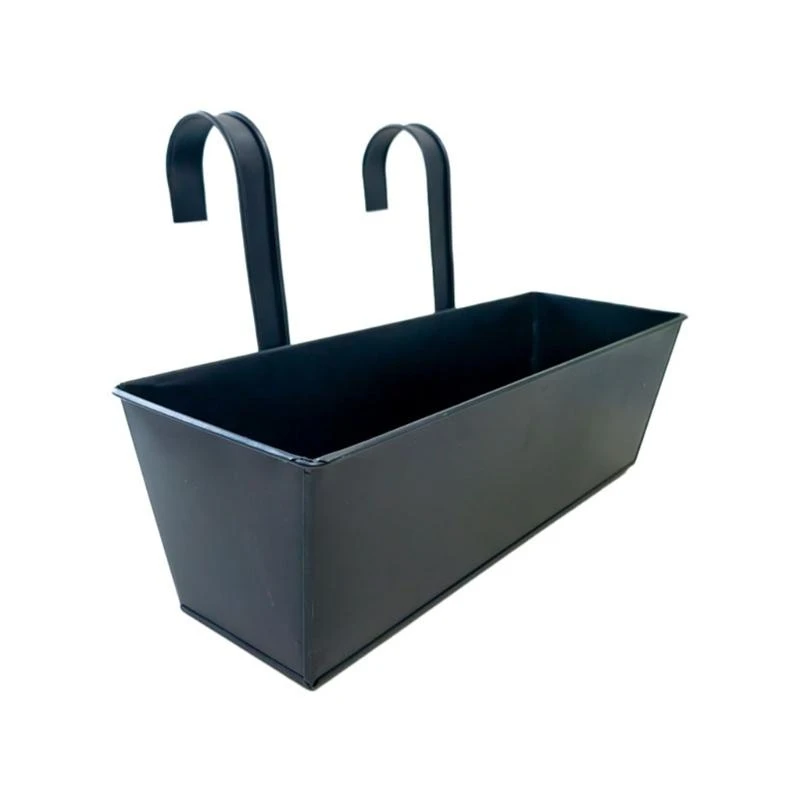 

Metal Iron Railing Planter for Deck Porch or Balcony Hanging Flower Pot for Herb