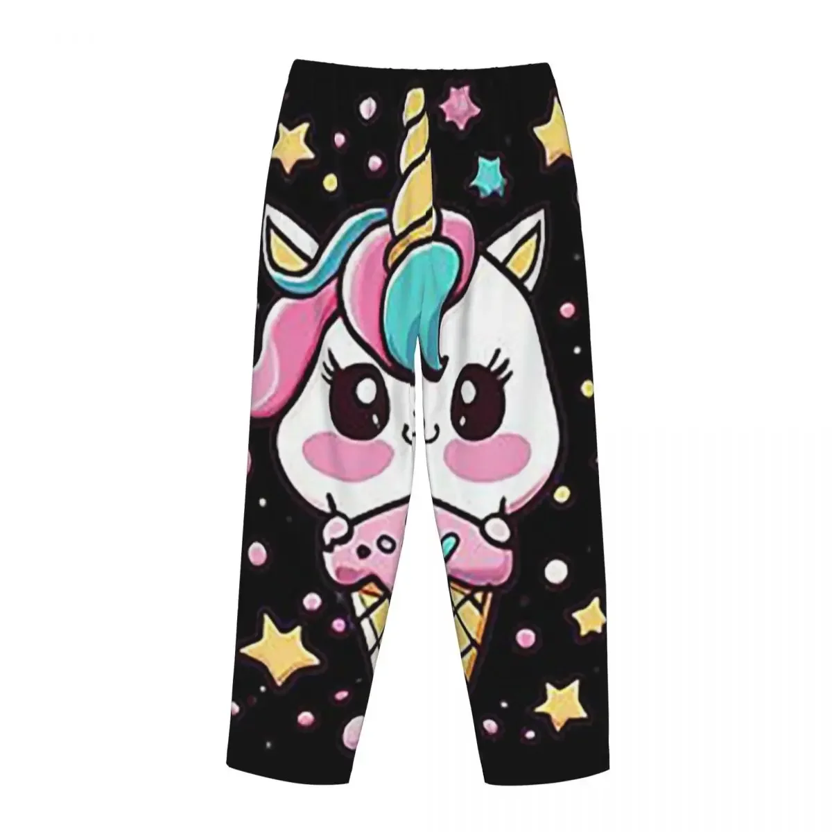 Custom Ice Cream Unicorn Women Pajama Pants Lounge Sleep Sleepwear Bottoms with Pockets