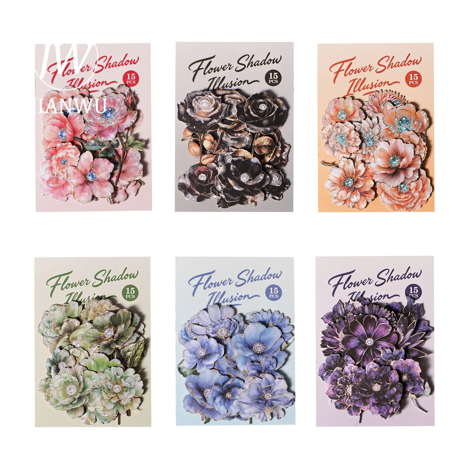 JIANWU Flower Shadow Fantasy Series Vintage Floral Landscape Material Collage Scrapbooking Sticker Creative Journal Stationery view 4