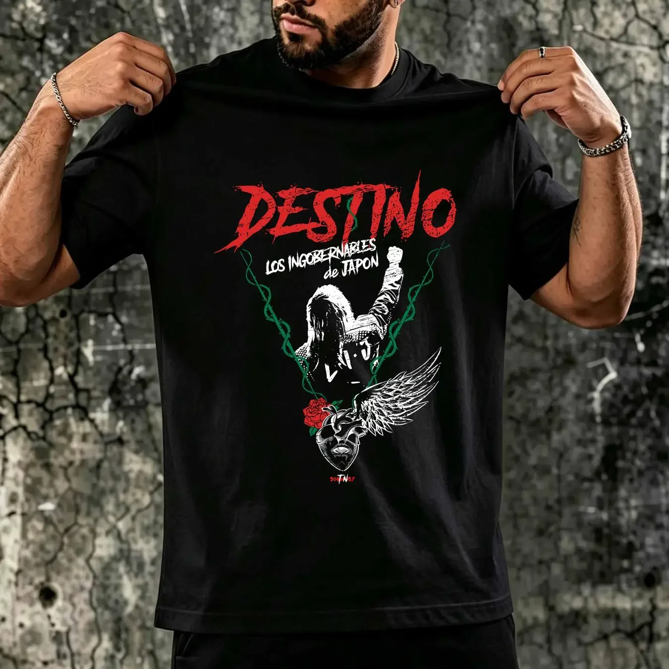 washed T Shirt Tetsuya Naito Destino Los Ingobernables de Japon IWGP NJPW Size XL RARE long or short sleeves vintage Washed
