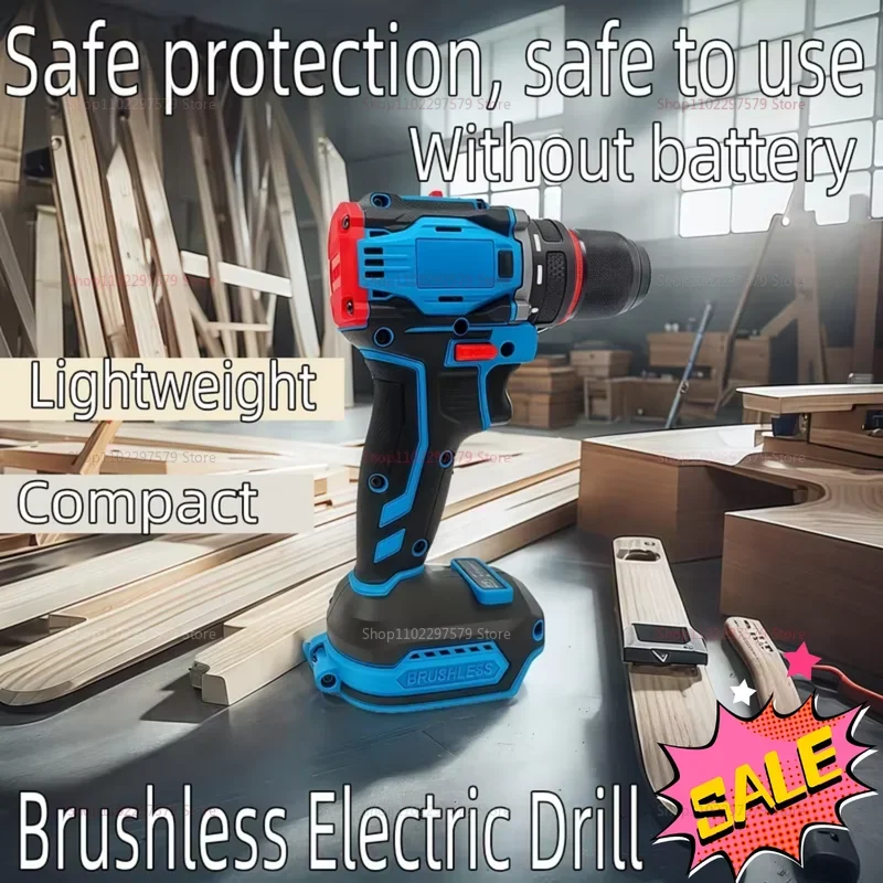 

Бесщеточная электрическая дрель, 2-скоростная отвертка с металлическим патроном для домашних DIY или профессиональных проектов, совместимая батарея 18 В (без батареи)