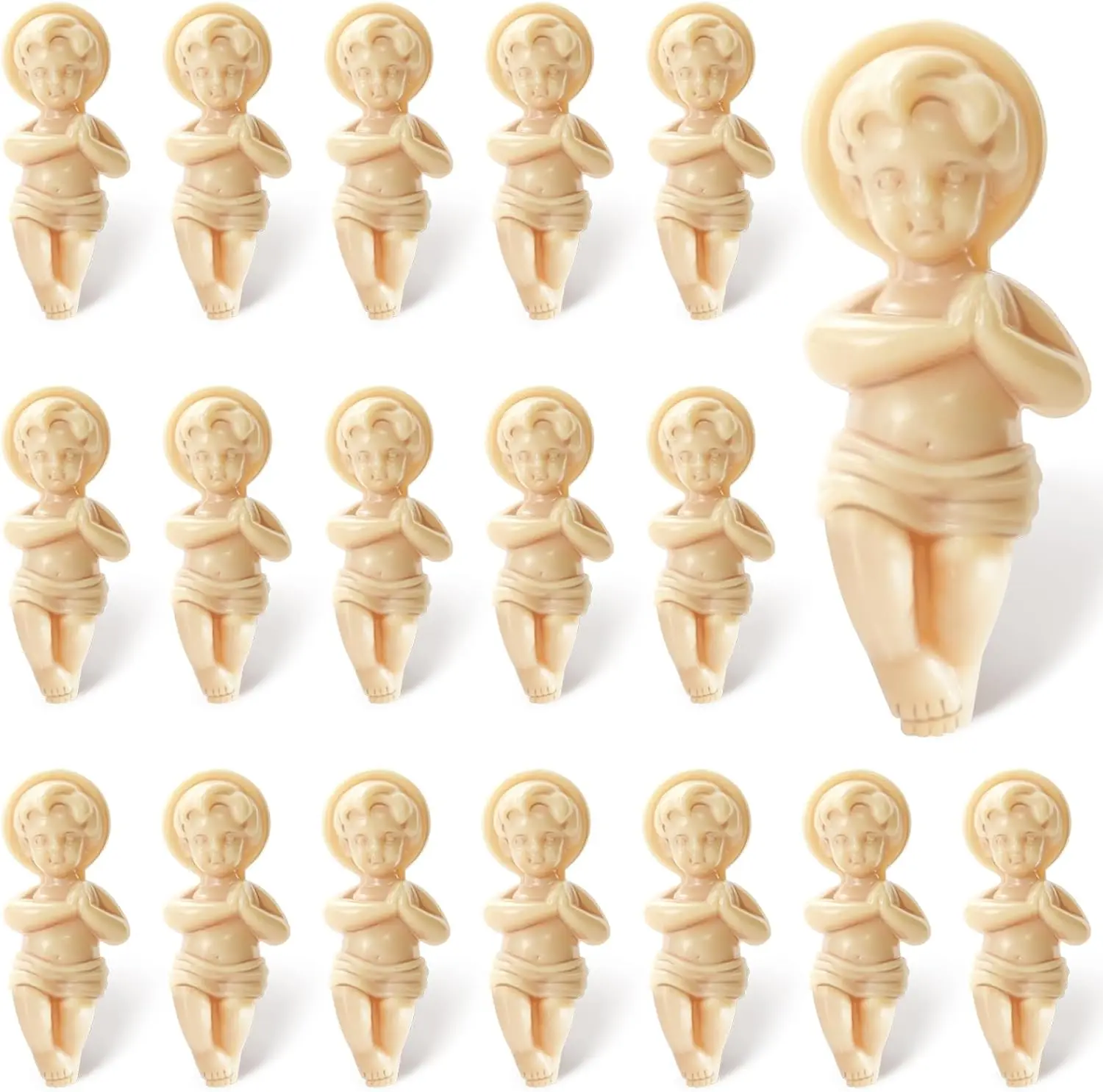 10 Stück King Cake Baby Jesus Figur, Mini Jesus Figuren für Karneval Party King Cake Topper Epiphany Geschenke