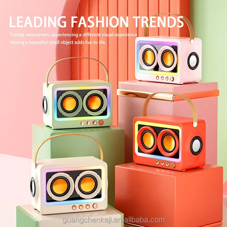 2025 New Macaron Color Premium Sound RGB Flash Dual Horn Portable Outdoor Wireless Speaker