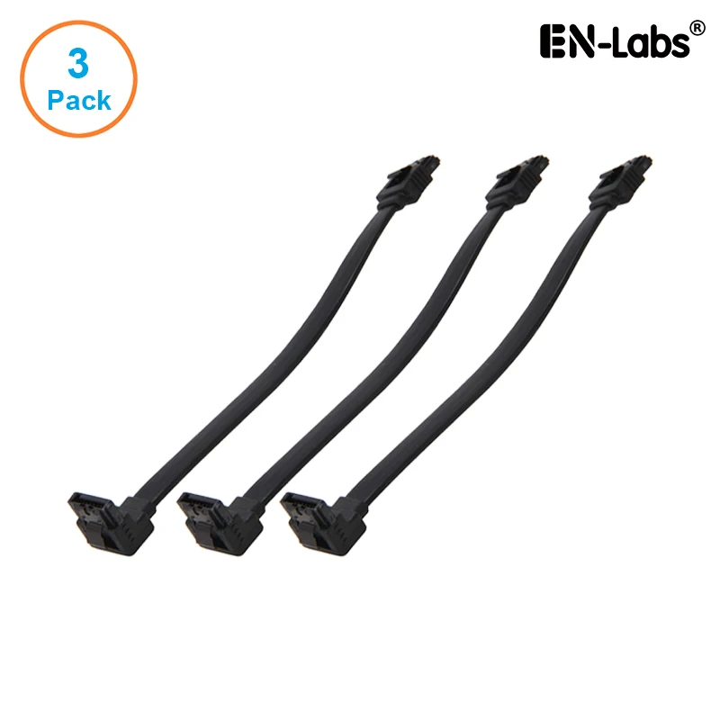 3 Packs SATA3 Cable III 6Gbps Data Cable with Locking Latch for SATA 3.0 HDD, SSD, CD Driver,Straight / Degree 15/25/45/60cm