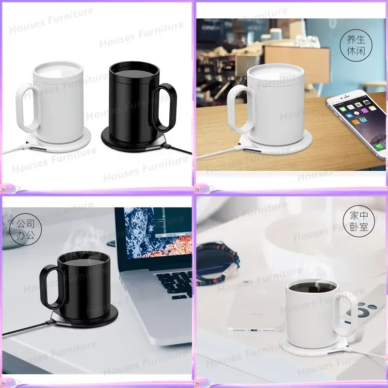 USB Heating Coffee Mug 350ml Smart Constant Temperature Thermos Cup Portable Warmer Travel Office Desk Gift for Men