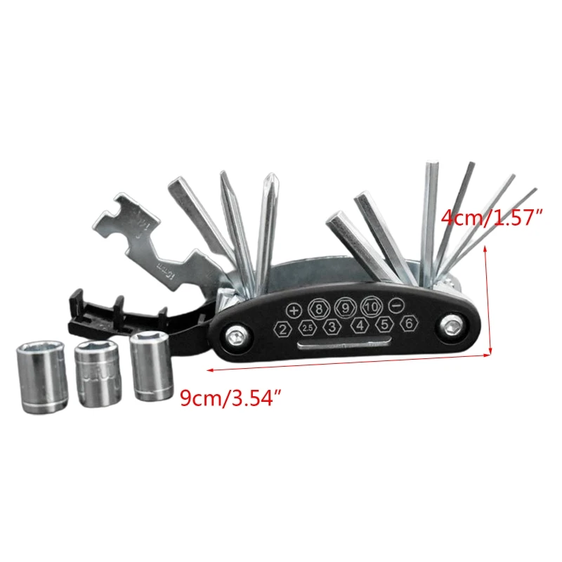 16 in 1 Mountain Bike Maintenance Tool Set Screwdriver Cycling Maintenance Tools for Outdoor Travel Wear-resistant Drop Shipping