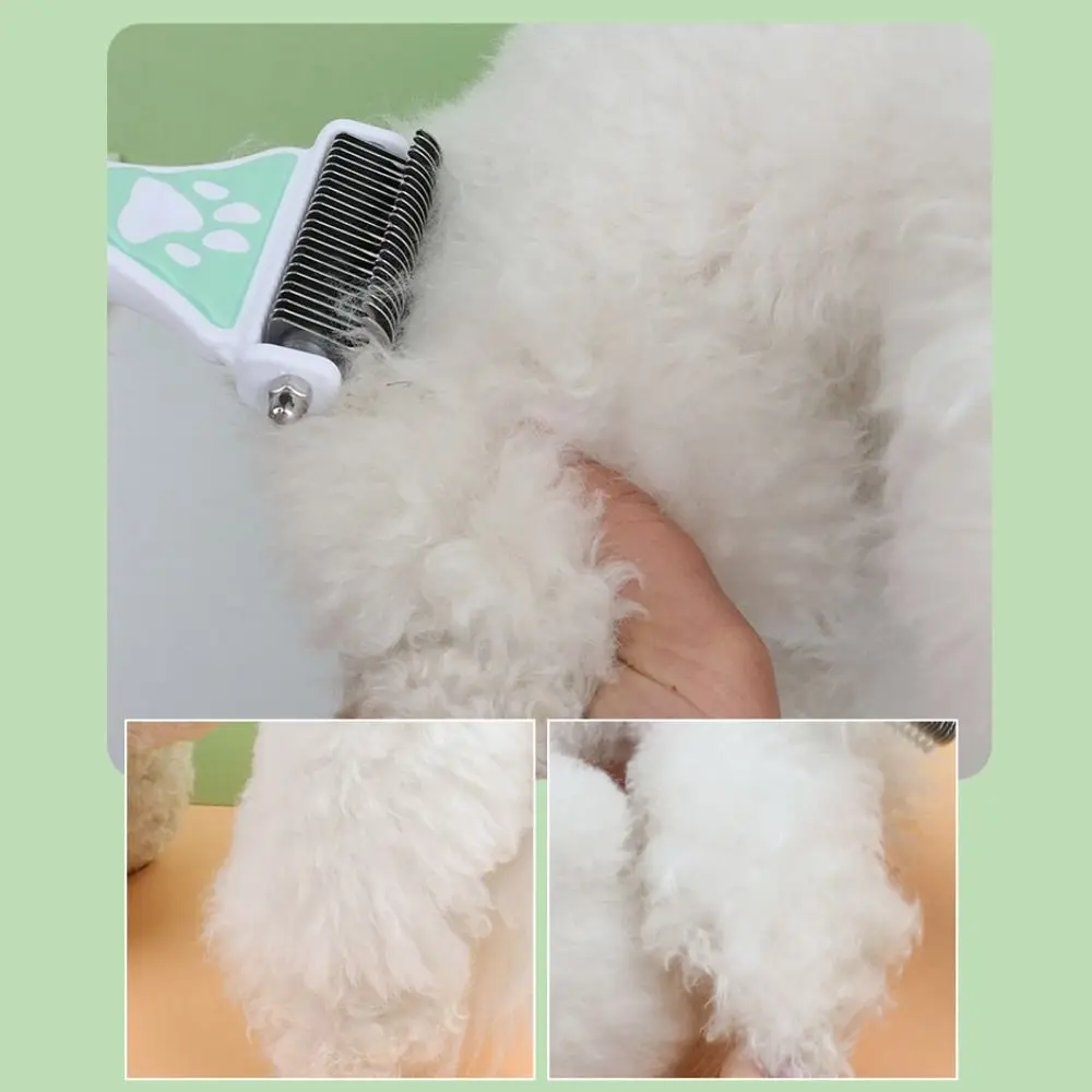 Professional Pet Double-sided Knot Comb Plastic Stainless Steel Dog Hair Removal Comb Macaron Color Cat Comb Rake For Dogs Cats