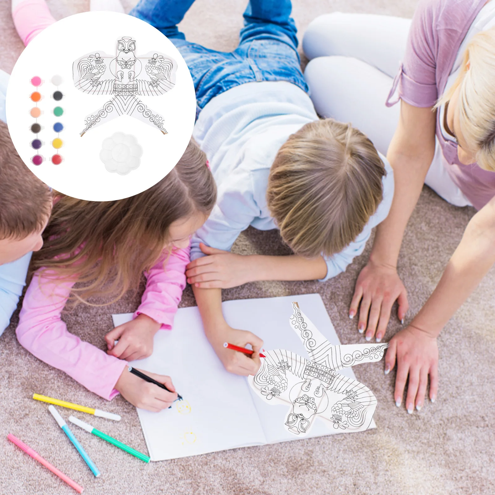 1 Juego de decoración blanca, juego de arte de pintura Diy, bandeja de acuarela, parque, playa, pastizales, recuerdos de fiesta, principiantes, niños al aire libre