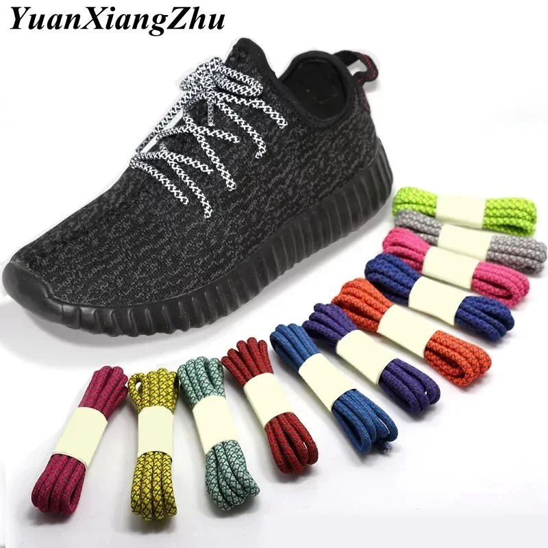 3M Reflective Shoe laces Round Sneakers Shoelaces Kids Adult Outdoor Sports Shoelace Length 100 120 140 160CM 19 Colors 1Pair