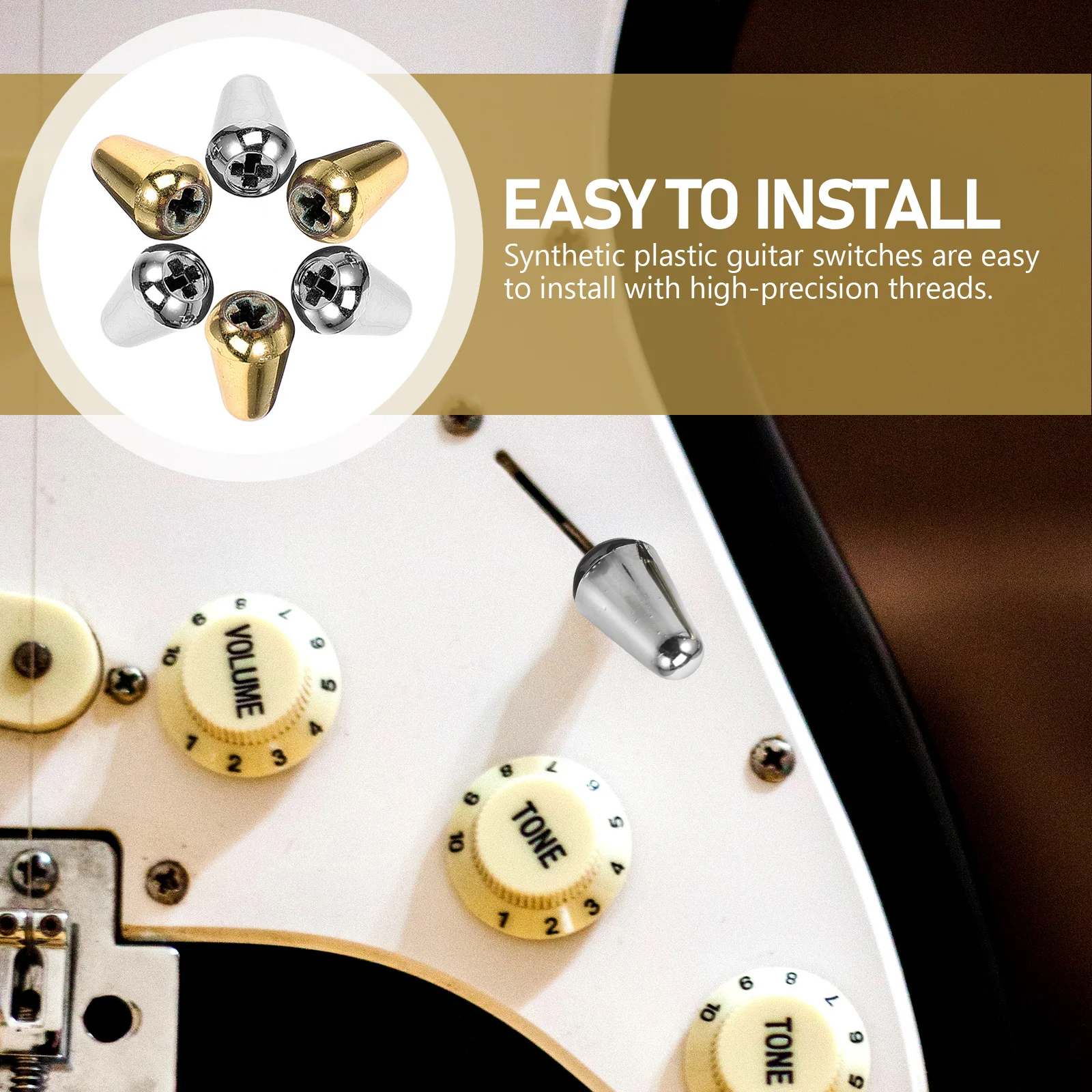 

6Pcs Guitar Toggle Tip 35mm Thread Size Good Alternative Worn Out Parts High Precision Threads Electric Guitar