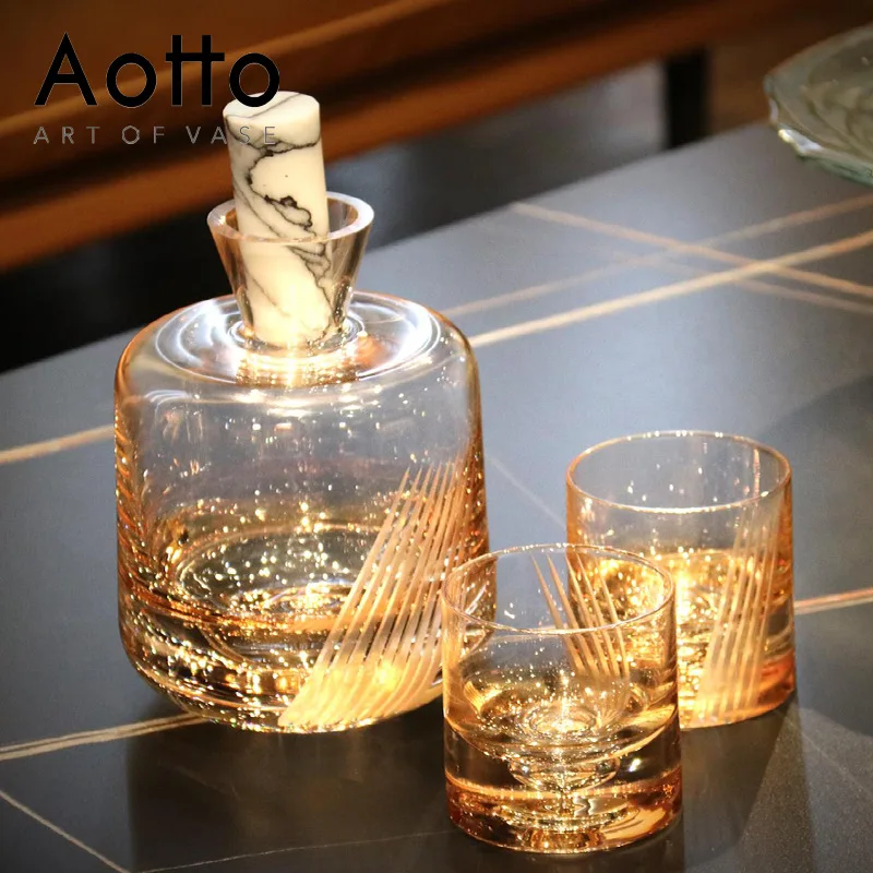 

YFY art glass wine set, wine set, thickened glass pot, one and two glasses of household foreign set.