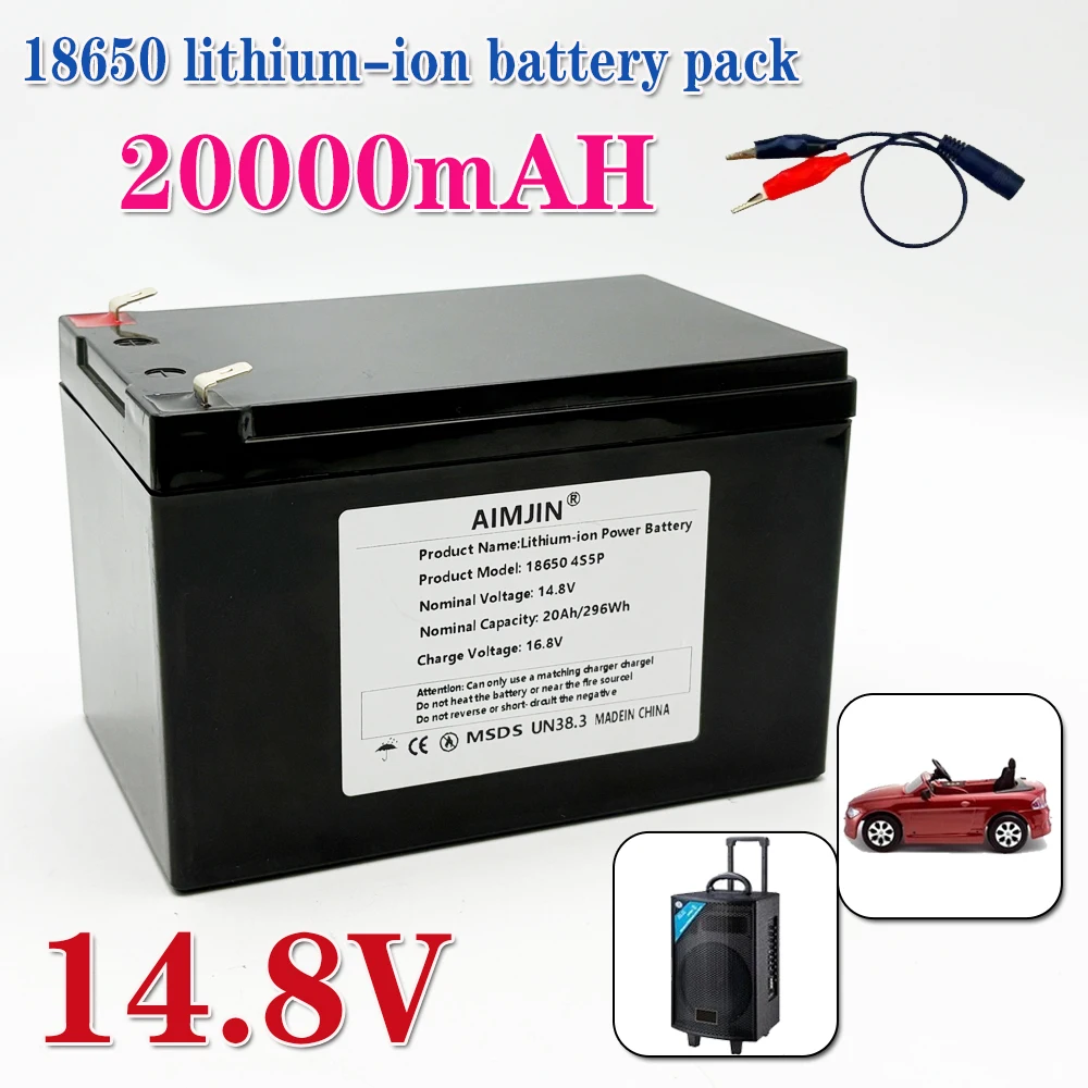 High-Power Inverter Suitable for 16.8V Equipment Tourist Car Solar Cell 14.8V 20000mAh Lithium-Ion Battery 4S5P 20Ah