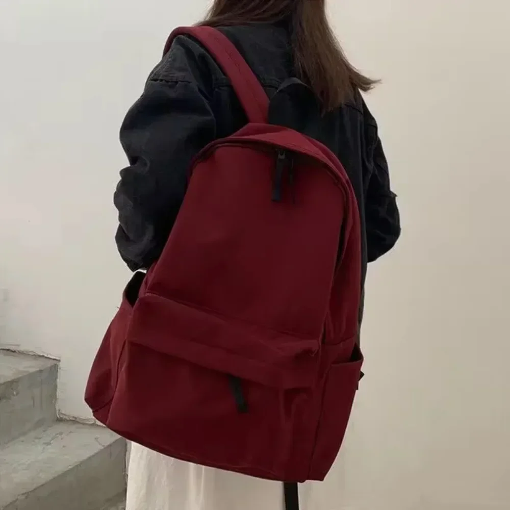 Harajuku Style Women's Backpack - Large Capacity Waterproof Black Mochila, Trendy Japanese Zipper Bag for School & Travel
